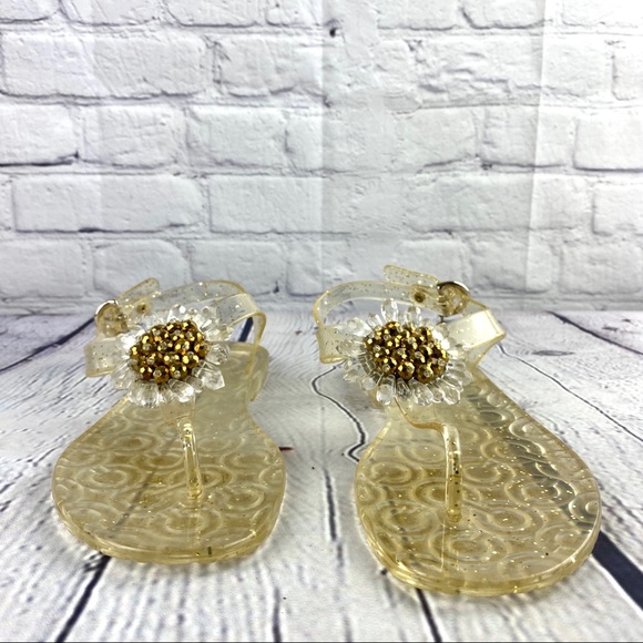 Coach sunflower gold and clear sandals size8 - Picture 2 of 7